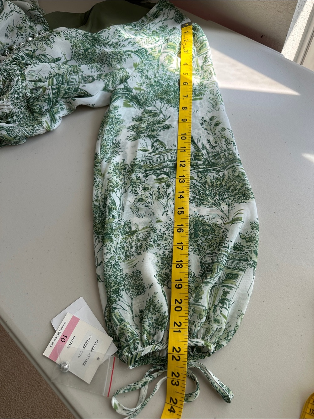 NWT Taylor Green Toile V-Neck Tiered Maxi Dress Size 10 - Picture 11 of 16